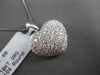 ESTATE LARGE 1.69CT DIAMOND 18KT WHITE GOLD 3D FILIGREE HEART FLOATING PENDANT