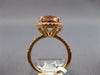 LARGE 4.13CT DIAMOND & AAA MORGANITE 18KT ROSE GOLD ROUND HALO ENGAGEMENT RING