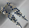 EXTRA LARGE 3.54CT DIAMOND & AAA SAPPHIRE 18KT WHITE GOLD 3D CHANDELIER EARRINGS