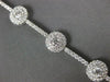 LARGE 5.01CT DIAMOND 18KT WHITE GOLD 3D ROUND DOUBLE HALO FLOWER TENNIS BRACELET