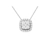 ESTATE .35CT DIAMOND 14KT WHITE GOLD ROUND CLUSTER SQUARE HALO FLOATING PENDANT
