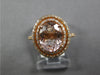 ESTATE LARGE 2.94CT DIAMOND & AAA MORGANITE 14KT ROSE GOLD 3D ENGAGEMENT RING