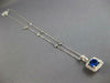 1CT DIAMOND & AAA SAPPHIRE 18KT WHITE GOLD ROUND BY THE YARD SQUARE LOVE PENDANT