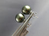 ESTATE LARGE AAA TAHITIAN PEARL 14KT WHITE GOLD 3D 11.5MM CLASSIC STUD EARRINGS