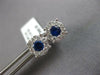 ESTATE .87CT DIAMOND & AAA SAPPHIRE 14KT WHITE GOLD ROUND FLOWER STUD EARRINGS