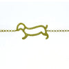 ESTATE .19CT FANCY YELLOW DIAMOND 18KT YELLOW GOLD 3D HAPPY DOG FUN BRACELET