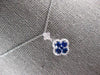 .68CT DIAMOND & AAA SAPPHIRE 18KT WHITE GOLD 4 LEAF CLOVER LOVE FLOATING PENDANT