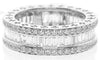 WIDE 3.01CT DIAMOND 18KT WHITE GOLD ROUND & BAGUETTE ETERNITY ANNIVERSARY RING