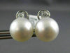 ESTATE LARGE .26CT DIAMOND & AAA SOUTH SEA PEARL 14K WHITE GOLD CLIP ON EARRINGS