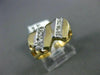 ESTATE .10CT DIAMOND 14KT WHITE & YELLOW GOLD 3D DOUBLE HEART LOVE RING #24478