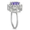 3.0CT DIAMOND & AAA TANZANITE 14KT WHITE GOLD 3D PRINCESS DIANA ENGAGEMENT RING
