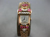 ANTIQUE EXTRA LONG 1.3CT DIAMOND & AAA RUBY 14KT ROSE GOLD HAMILTON WATCH #28011