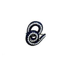 3.21CT DIAMOND & AAA SAPPHIRE 18KT WHITE GOLD DOUBLE LOVE KNOT CIRCULAR FUN RING