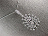 ESTATE LARGE .67CT DIAMOND 14KT WHITE GOLD 3D FLOWER TEAR DROP FLOATING PENDANT