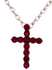 ESTATE .69CT AAA RUBY 18KT WHITE GOLD 3D CLASSIC CROSS FUN FLOATING PENDANT