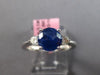 1.54CT DIAMOND & AAA SAPPHIRE 18KT WHITE GOLD 3D ROUND 3 STONE ENGAGEMENT RING