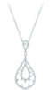.61CT DIAMOND 14KT WHITE GOLD 3D CLASSIC DOUBLE TEAR DROP FUN FLOATING PENDANT