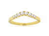 ESTATE .24CT DIAMOND 14KT YELLOW GOLD 3D ROUND V SHAPE CLASSIC ANNIVERSARY RING
