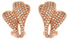 .65CT DIAMOND 14KT ROSE GOLD 3D ROUND DOUBLE HEART CLIP ON LOVE HANGING EARRINGS
