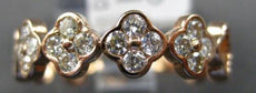 .44CT DIAMOND 14KT ROSE GOLD ROUND CLASSIC MULTI FLOWER SEMI ETERNITY LOVE RING