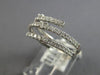 ESTATE .60CT DIAMOND 14KT WHITE GOLD 3D CLASSIC THREE ROW CRISS CROSS LOVE RING