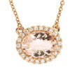 ESTATE 1.27CT DIAMOND & AAA MORAGNITE 14KT ROSE GOLD OVAL & ROUND LOVE NECKLACE