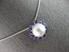 LARGE .91CT AAA AMETHYST & SOUTH SEA PEARL 14KT WHITE GOLD FUN FLOATING PENDANT