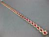8.40CT DIAMOND & AAA RUBY 14KT YELLOW GOLD 3D OVAL & ROUND HALO TENNIS BRACELET