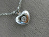 ESTATE .05CT DIAMOND 14KT WHITE GOLD 3D SOLITAIRE HEART LOVE FUN PENDANT #25932