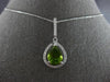 3.33CT DIAMOND & AAA PERIDOT 14KT WHITE GOLD PEAR SHAPE & ROUND FLOATING PENDANT
