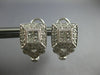 LARGE .90CT DIAMOND 14K WHITE GOLD 3D ROUND & PRINCESS SQUARE HANGING EARRINGS