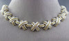 WIDE TIFFANY & CO 18KT YELLOW & 925 SILVER GOLD X LOVE ETERNITY NECKLACE #26181