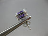 3.08CT DIAMOND & AAA AMETHYST 14KT WHITE GOLD CUSHION & ROUND HALO STUD EARRINGS