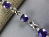 8.10CT DIAMOND & AAA AMETHYST 14KT WHITE GOLD 3D CUSHION & ROUND TENNIS BRACELET