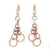 .18CT DIAMOND 18KT TRI COLOR GOLD 3D CIRCULAR MATTE & SHINY FUN HANGING EARRINGS