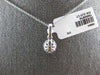 ESTATE .27CT DIAMOND 14KT WHITE GOLD CLASSIC ROUND CLUSTER OVAL FLOATING PENDANT