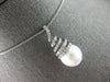 LARGE .45CT DIAMOND & AAA SOUTH SEA PEARL 18K WHITE GOLD MULTI SWIRL FUN PENDANT