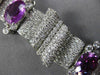 WIDE AGL CERTIFIED 26.43CT DIAMOND & PURPLE SAPPHIRE PLATINUM 3D TENNIS BRACELET