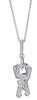 .82CT DIAMOND 18KT WHITE GOLD 3D DOUBLE KEY TO YOUR HEART LOVE FLOATING PENDANT