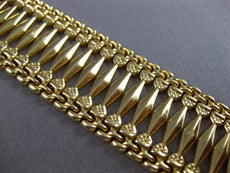 ANTIQUE LARGE & LONG 14KT YELLOW GOLD 3D HAND CRAFTED FILIGREE BRACELET #28305