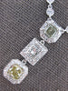 LARGE 2.22CT MULTI COLOR DIAMOND 18K WHITE GOLD MULTI SHAPE LOVE NECKLACE #28315