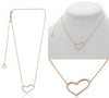 .30CT DIAMOND 14K ROSE GOLD 3D ROUND CLASSIC OPEN HEART ADJUSTABLE LOVE NECKLACE