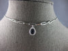 .60CT DIAMOND & AAA SAPPHIRE 14KT WHITE GOLD PEAR SHAPE & ROUND LARIAT NECKLACE