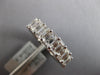 LARGE 6.07CT DIAMOND 18KT WHITE GOLD EMERALD CUT SHARED PRONG ANNIVERSARY RING