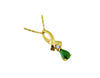 .43CT DIAMOND & AAA EMERALD 14K YELLOW GOLD PEAR SHAPE & ROUND TEAR DROP PENDANT