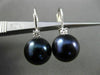 ESTATE LARGE .10CT DIAMOND & AAA PEARL 14K WHITE GOLD 3D HANGING EARRINGS #22639