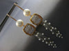 EXTRA LARGE .11CT DIAMOND & AAA SOUTH SEA PEARL 18KT WHITE & ROSE GOLD EARRINGS