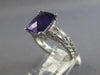 LARGE 3.07CT DIAMOND & AAA AMETHYST 14KT WHITE GOLD 3D CUSHION & ROUND LOVE RING