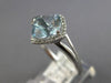 2.30CT DIAMOND & AAA AQUAMARINE 14KT WHITE GOLD CUSHION & ROUND ENGAGEMENT RING