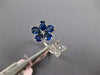 2.19CT DIAMOND & AAA SAPPHIRE 18KT WHITE GOLD 3D FLOWER STAR FILIGREE LOVE RING